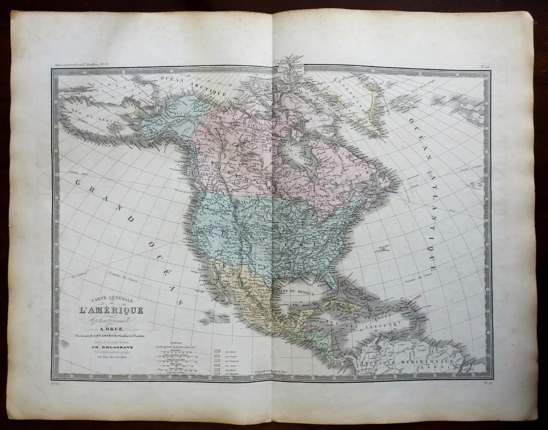 Antique Civil War Era U.S. / North America Hand-Colored Map ...