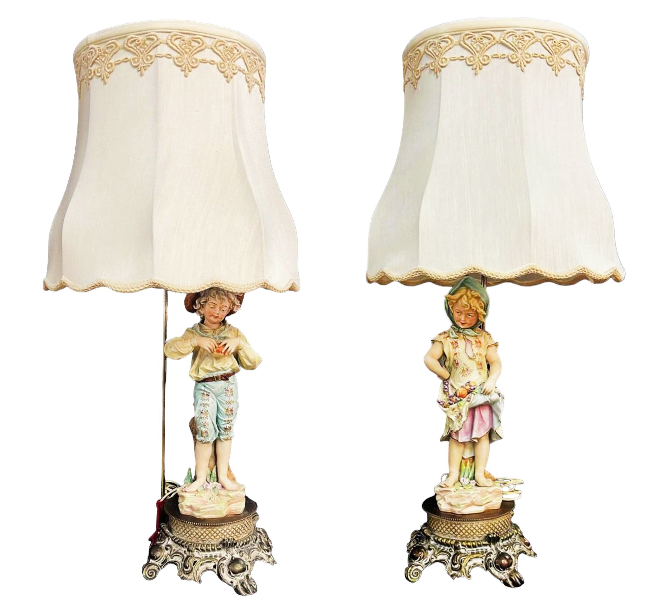 Antique porcelain figurine lamps shop