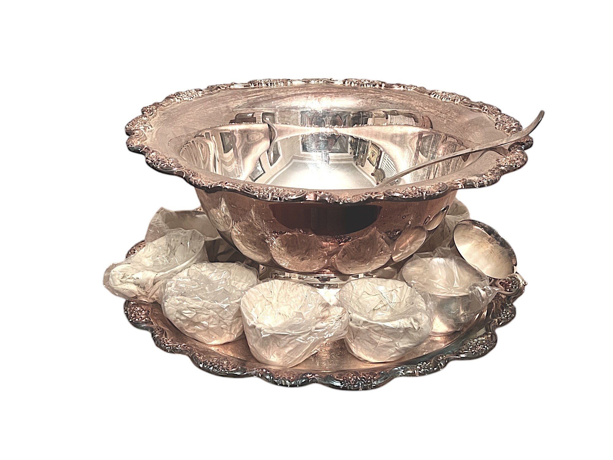 Towle silver plated punch bowl set cheap